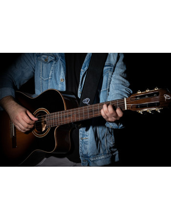 Ortega OSAR-1 Genuine-Leather Guitar-Strap - Black Hole