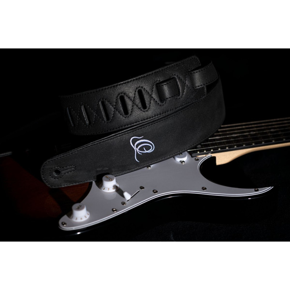 Ortega OSAR-1 Genuine-Leather Guitar-Strap - Black Hole