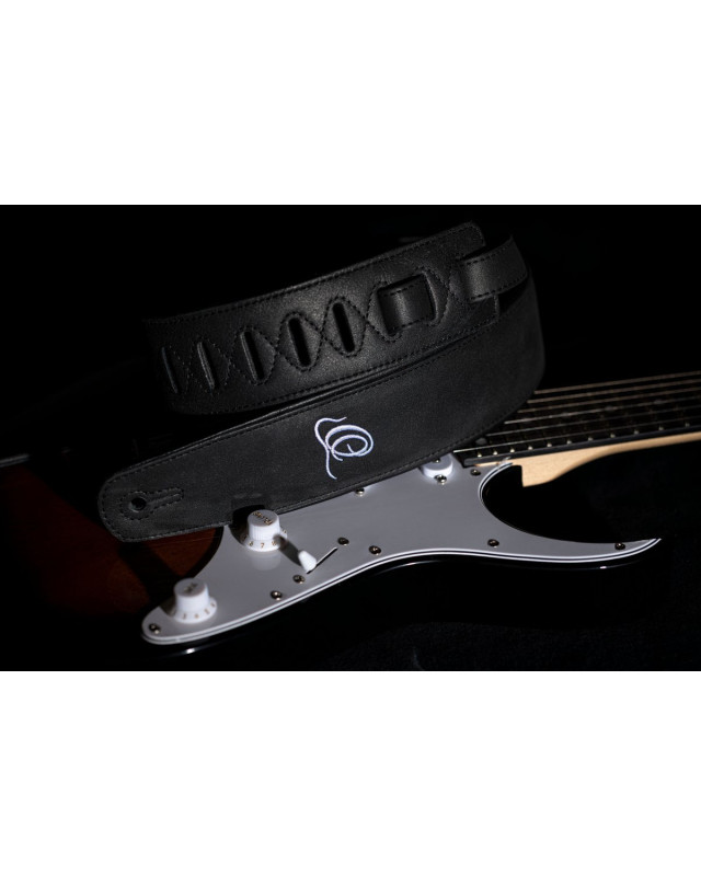 Ortega OSAR-1 Genuine-Leather Guitar-Strap - Black Hole