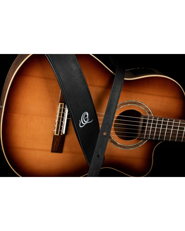 Ortega OSAR-1 Genuine-Leather Guitar-Strap - Black Hole