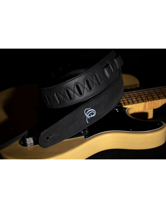 Ortega OSAR-1 Genuine-Leather Guitar-Strap - Black Hole