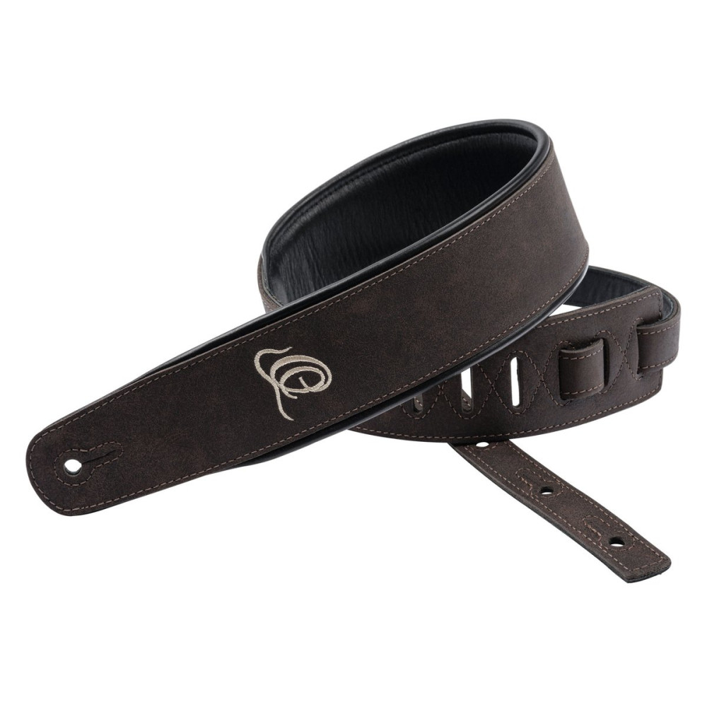 Ortega OSAR-2 Genuine-Leather Guitar-Strap - Deep Forest Brown