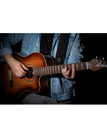 Ortega OSAR-2 Genuine-Leather Guitar-Strap - Deep Forest Brown