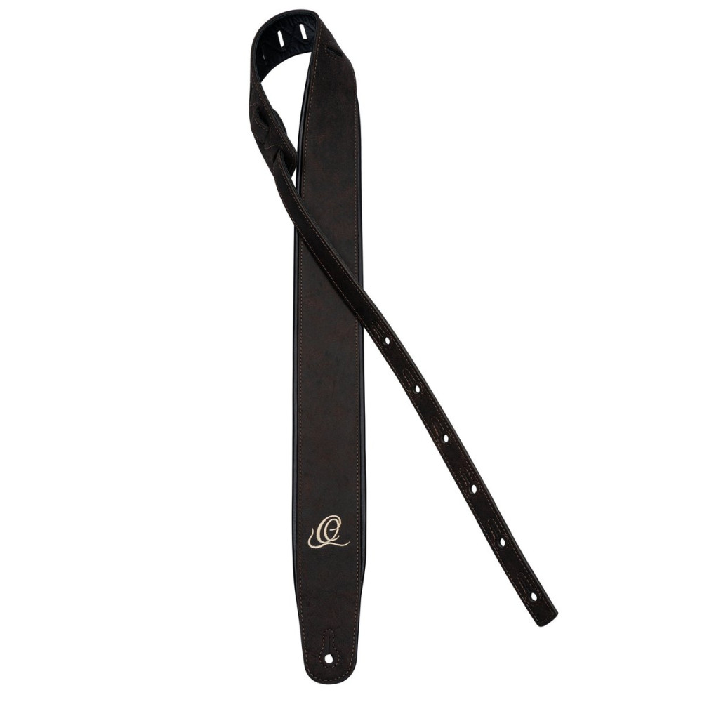 Ortega OSAR-2 Genuine-Leather Guitar-Strap - Deep Forest Brown