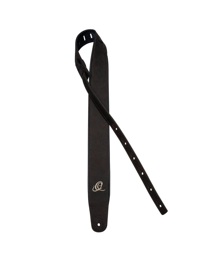 Ortega OSAR-2 Genuine-Leather Guitar-Strap - Deep Forest Brown