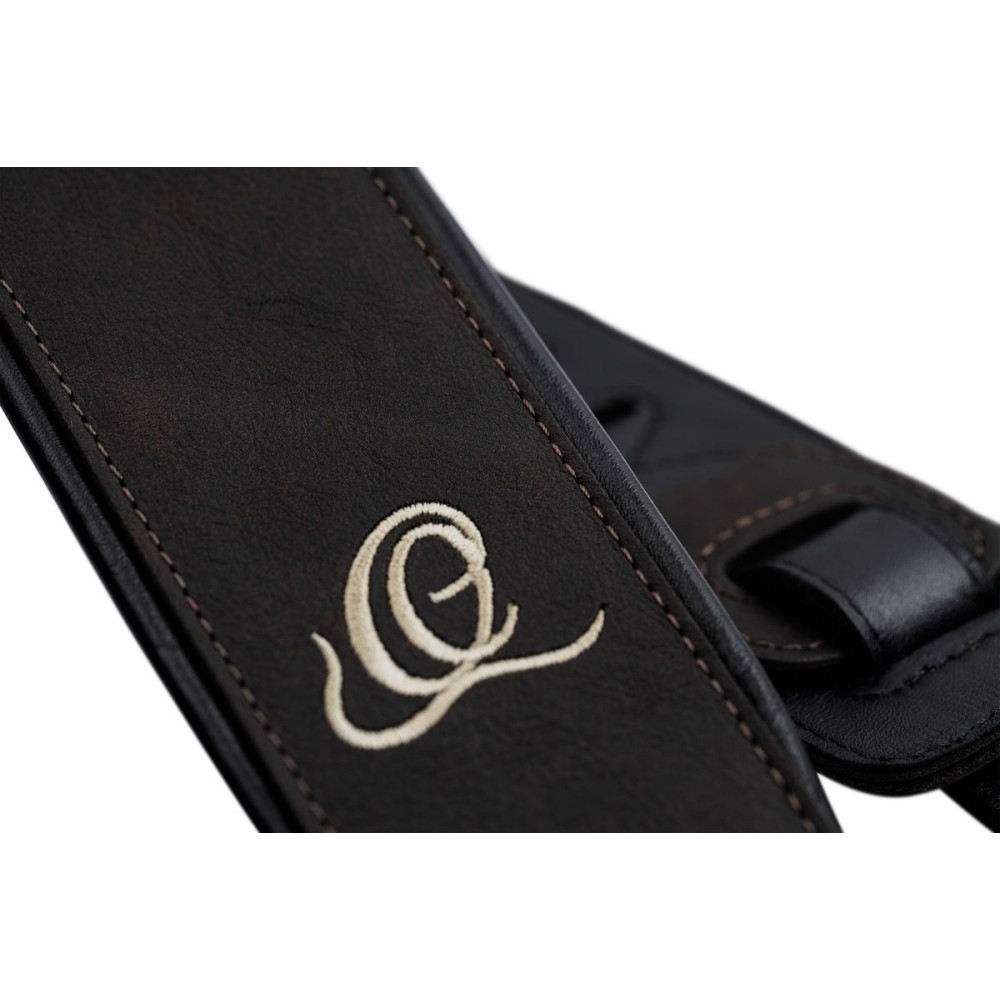 Ortega OSAR-2 Genuine-Leather Guitar-Strap - Deep Forest Brown
