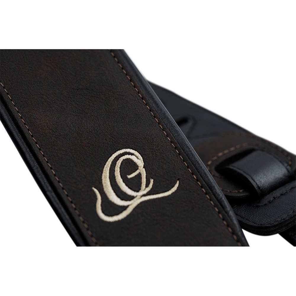 Ortega OSAR-2 Genuine-Leather Guitar-Strap - Deep Forest Brown