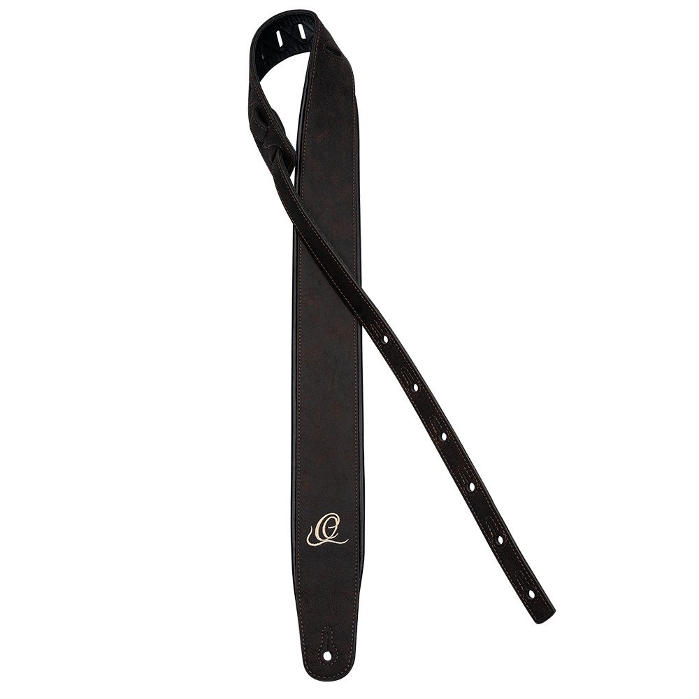 Ortega OSAR-2 Genuine-Leather Guitar-Strap - Deep Forest Brown