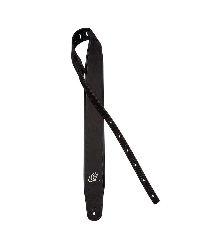 Ortega OSAR-2 Genuine-Leather Guitar-Strap - Deep Forest Brown