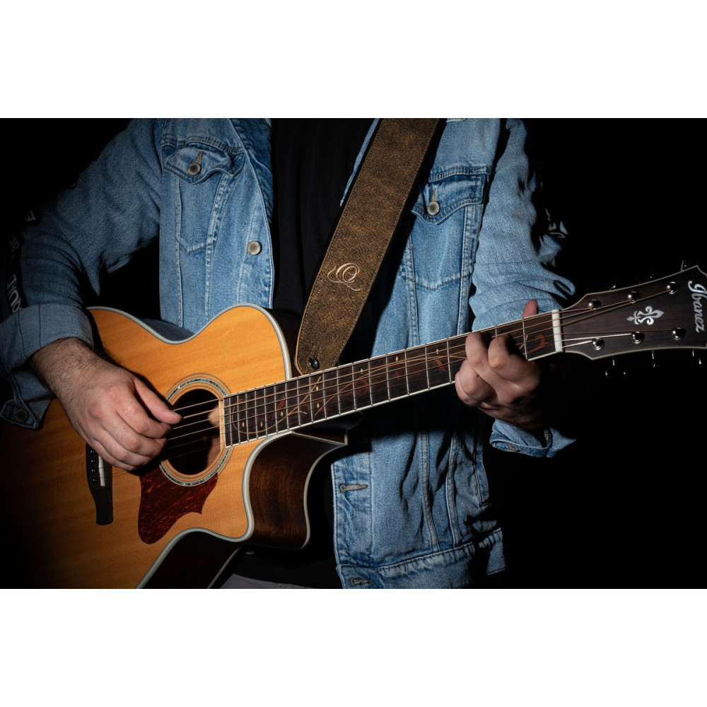 Ortega OSAR-3 Genuine-Leather Guitar-Strap - Desert Stone