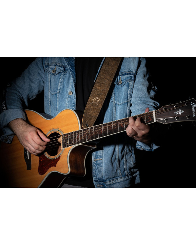 Ortega OSAR-3 Genuine-Leather Guitar-Strap - Desert Stone