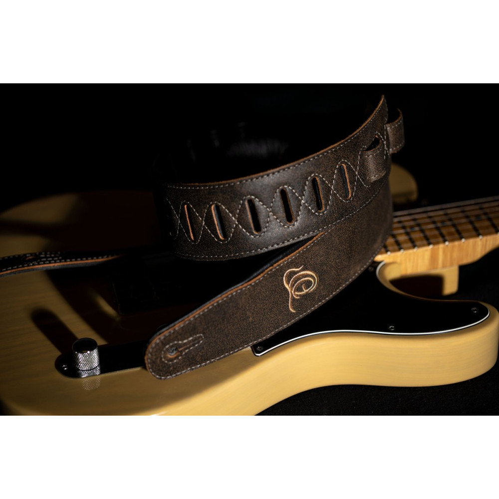 Ortega OSAR-3 Genuine-Leather Guitar-Strap - Desert Stone