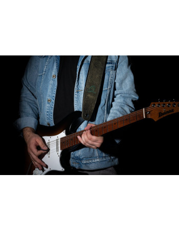 Ortega OSAR-4 Genuine-Leather Guitar-Strap - Olive Tree