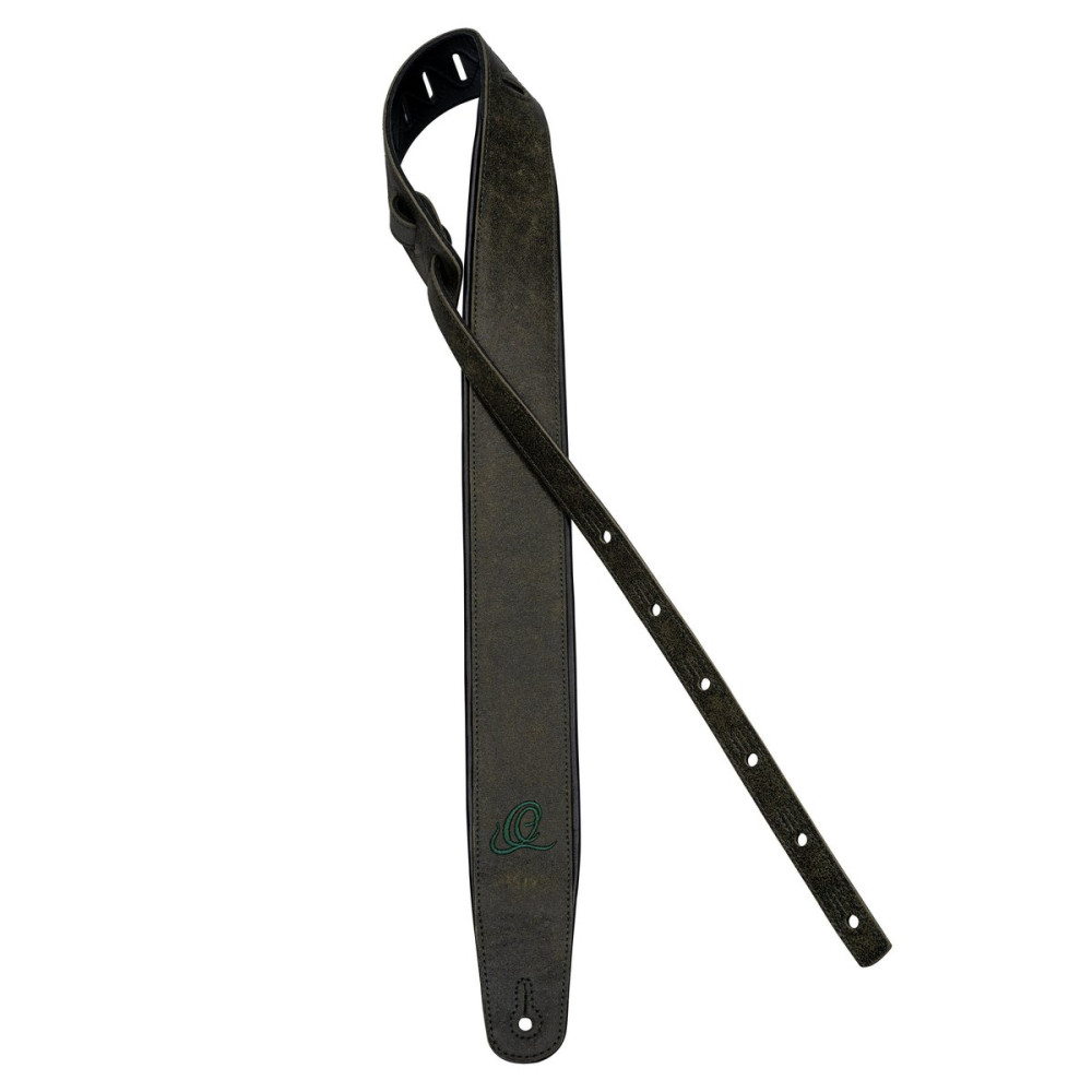 Ortega OSAR-4 Genuine-Leather Guitar-Strap - Olive Tree