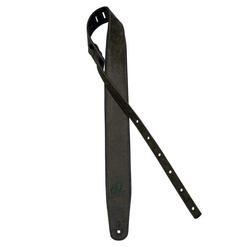 Ortega OSAR-4 Genuine-Leather Guitar-Strap - Olive Tree
