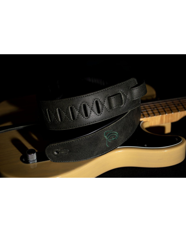 Ortega OSAR-4 Genuine-Leather Guitar-Strap - Olive Tree