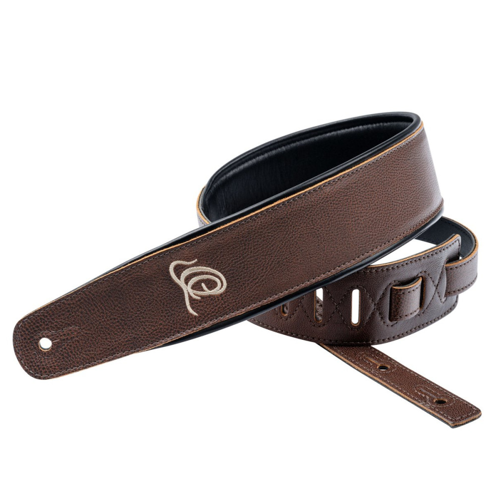 Ortega OSAR-5 Genuine-Leather Guitar-Strap - Highland Chocolate