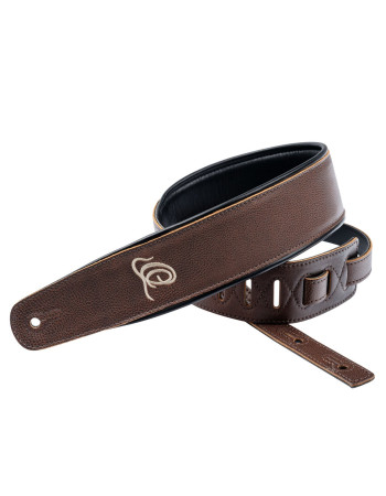 Ortega OSAR-5 Genuine-Leather Guitar-Strap - Highland Chocolate