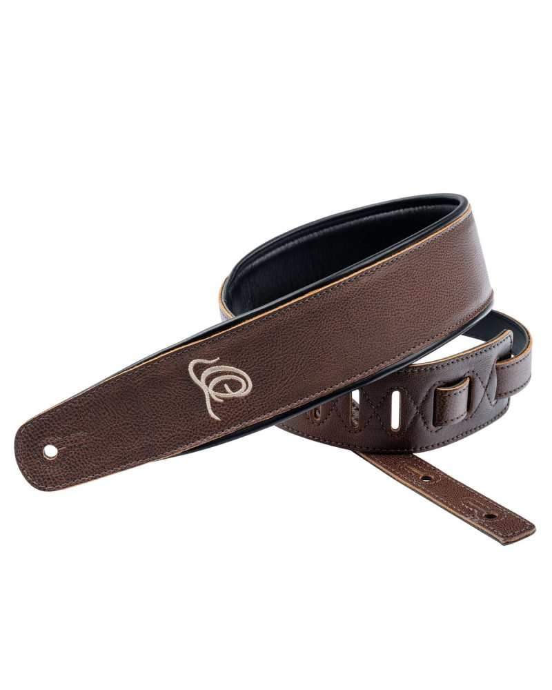 Ortega OSAR-5 Genuine-Leather Guitar-Strap - Highland Chocolate