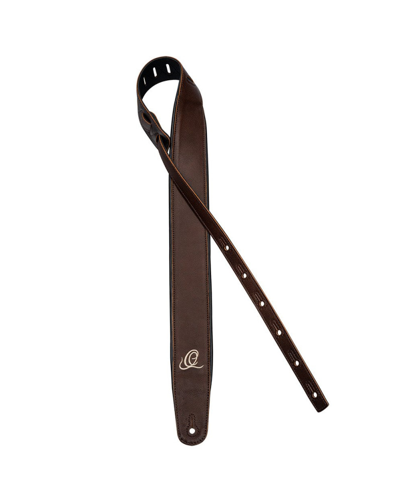 Ortega OSAR-5 Genuine-Leather Guitar-Strap - Highland Chocolate