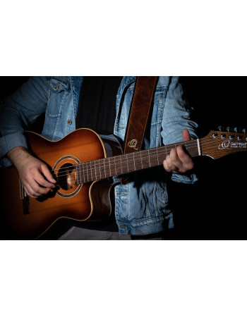 Ortega OSAR-6 Genuine-Leather Guitar-Strap - Vintage Desert Sand