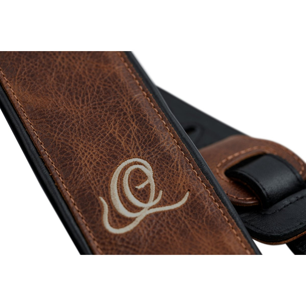Ortega OSAR-6 Genuine-Leather Guitar-Strap - Vintage Desert Sand