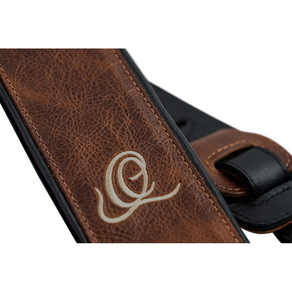 Ortega OSAR-6 Genuine-Leather Guitar-Strap - Vintage Desert Sand