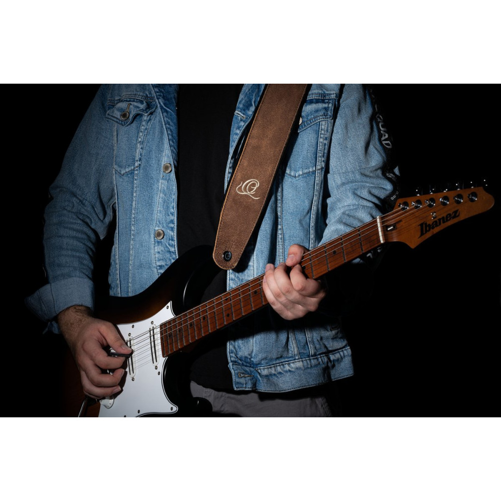 Ortega OSAR-7 Genuine-Leather Guitar-Strap - Sand Blasted Rock