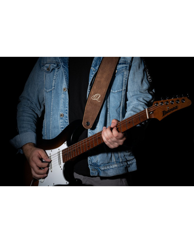 Ortega OSAR-7 Genuine-Leather Guitar-Strap - Sand Blasted Rock