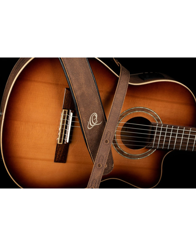 Ortega OSAR-7 Genuine-Leather Guitar-Strap - Sand Blasted Rock
