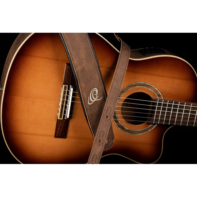 Ortega OSAR-7 Genuine-Leather Guitar-Strap - Sand Blasted Rock