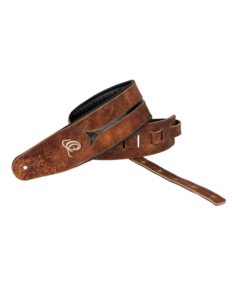 Ortega OSBS-1 Genuine-Leather Bass-Strap - Chestnut Tree