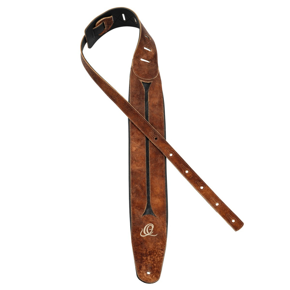 Ortega OSBS-1 Genuine-Leather Bass-Strap - Chestnut Tree
