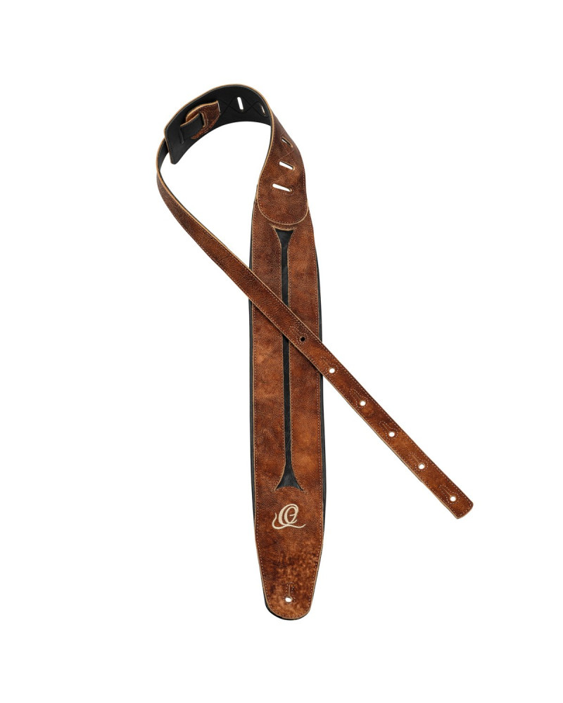 Ortega OSBS-1 Genuine-Leather Bass-Strap - Chestnut Tree