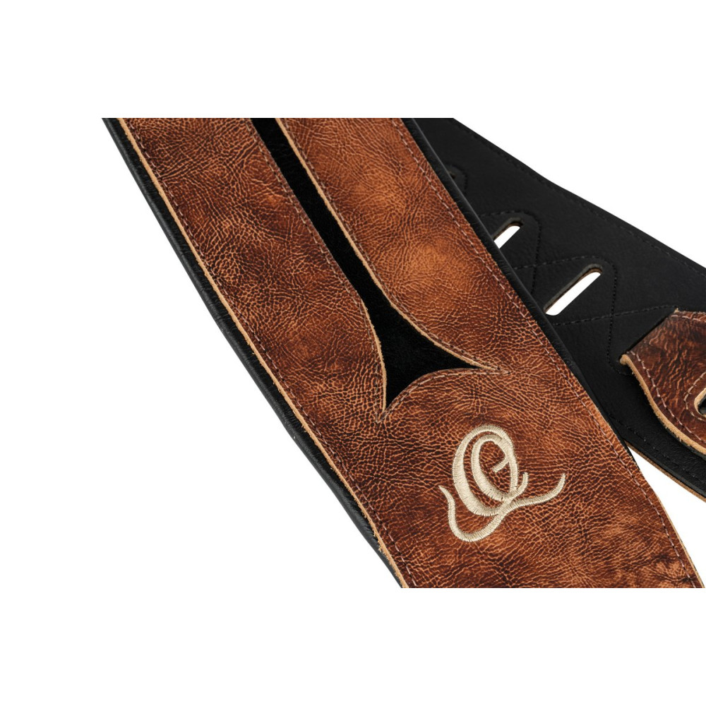 Ortega OSBS-1 Genuine-Leather Bass-Strap - Chestnut Tree