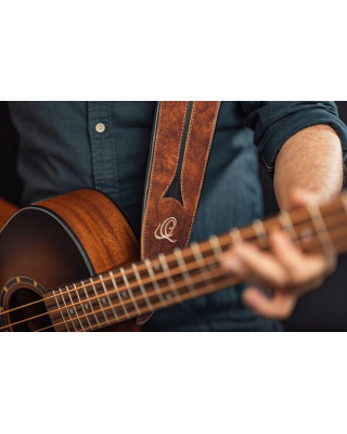 Ortega OSBS-1 Genuine-Leather Bass-Strap - Chestnut Tree