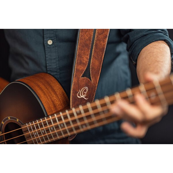 Ortega OSBS-1 Genuine-Leather Bass-Strap - Chestnut Tree