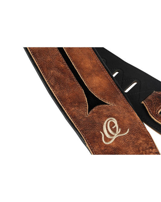 Ortega OSBS-1 Genuine-Leather Bass-Strap - Chestnut Tree