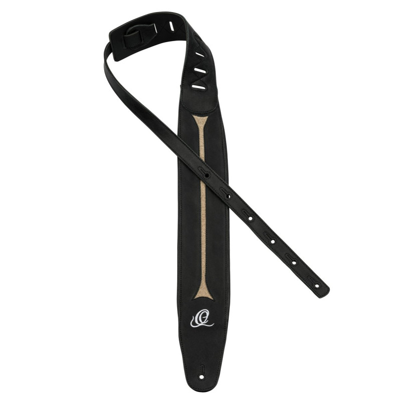 Ortega OSBS-2 Genuine-Leather Bass-Strap - Vintage Ash