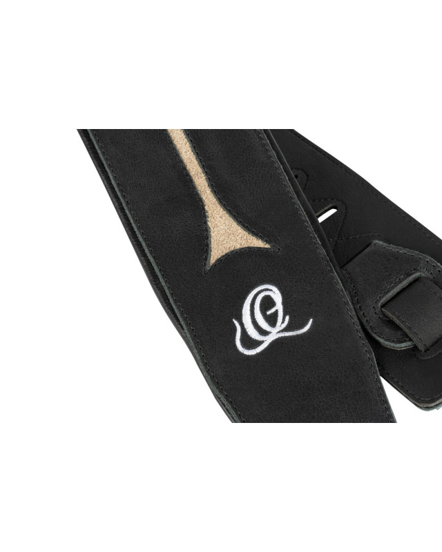 Ortega OSBS-2 Genuine-Leather Bass-Strap - Vintage Ash