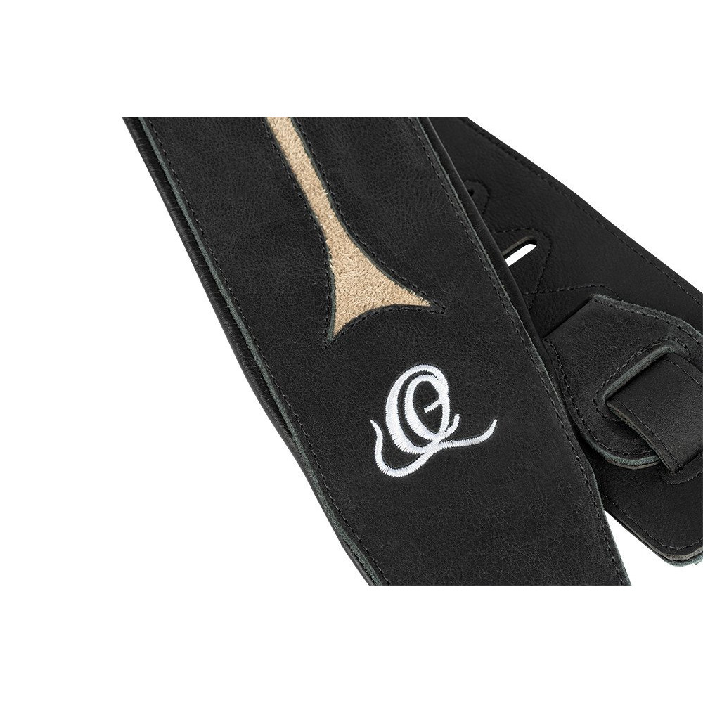Ortega OSBS-2 Genuine-Leather Bass-Strap - Vintage Ash