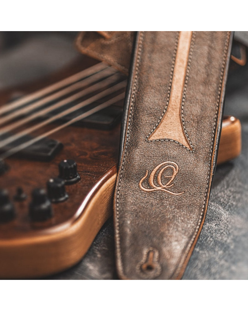 Ortega OSBS-3 Genuine-Leather Bass-Strap - Desert Stone