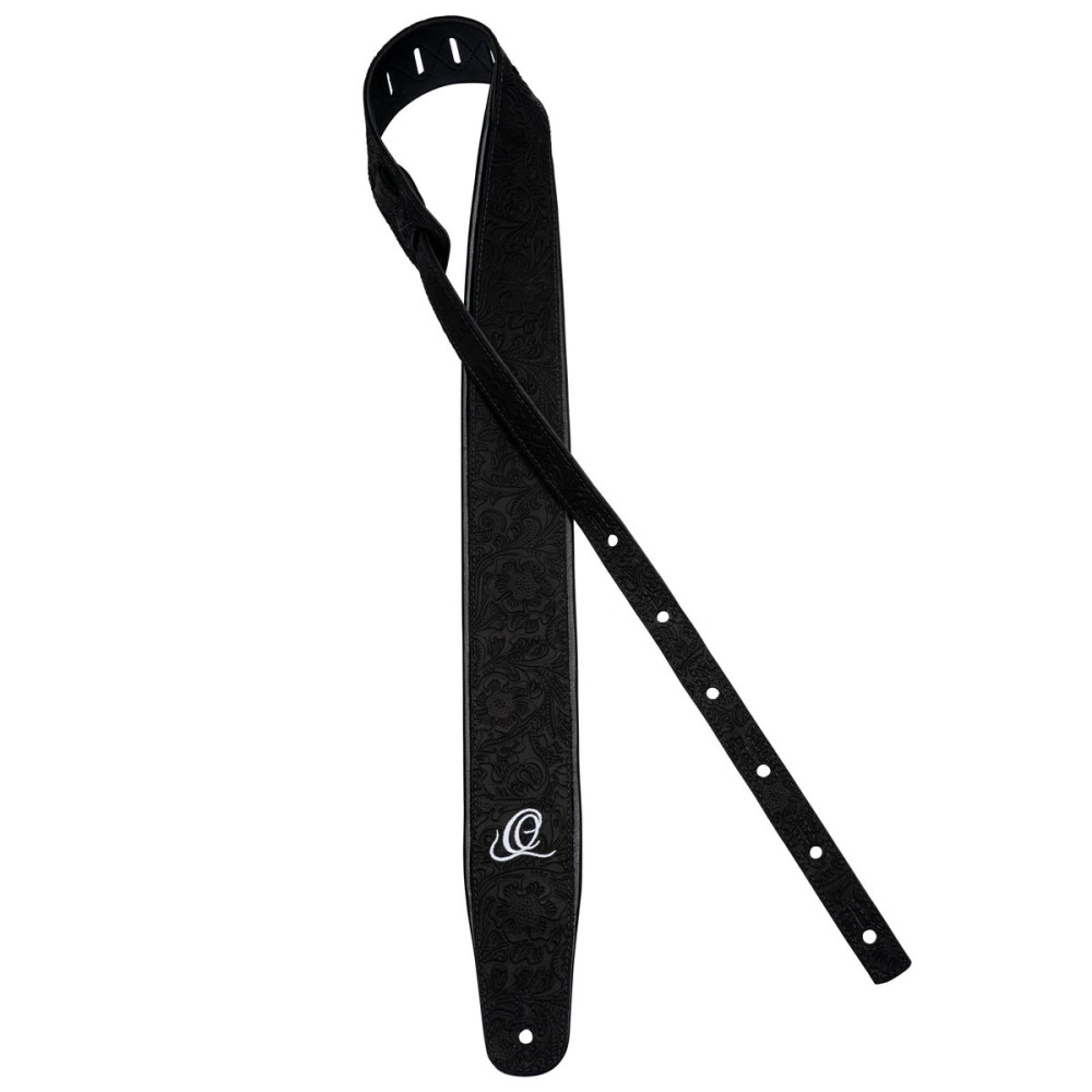Ortega OSBY-1 Genuine-Leather Guitar-Strap - Byzantine Black