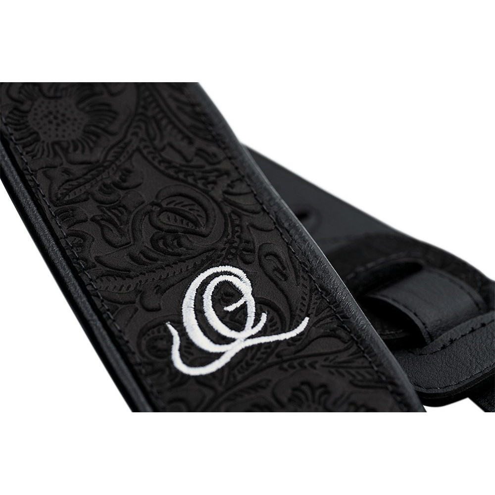 Ortega OSBY-1 Genuine-Leather Guitar-Strap - Byzantine Black