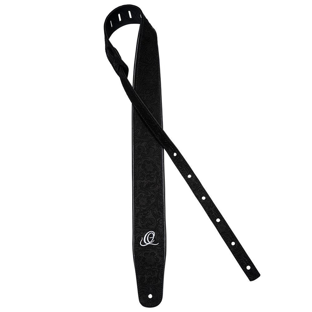 Ortega OSBY-1 Genuine-Leather Guitar-Strap - Byzantine Black