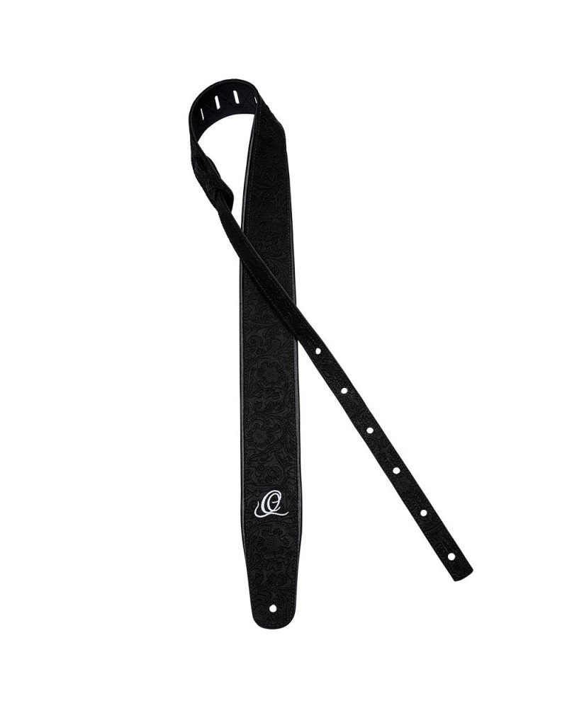 Ortega OSBY-1 Genuine-Leather Guitar-Strap - Byzantine Black