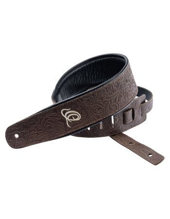 Ortega OSBY-2 Genuine-Leather Guitar-Strap - Byzantine Cocoa