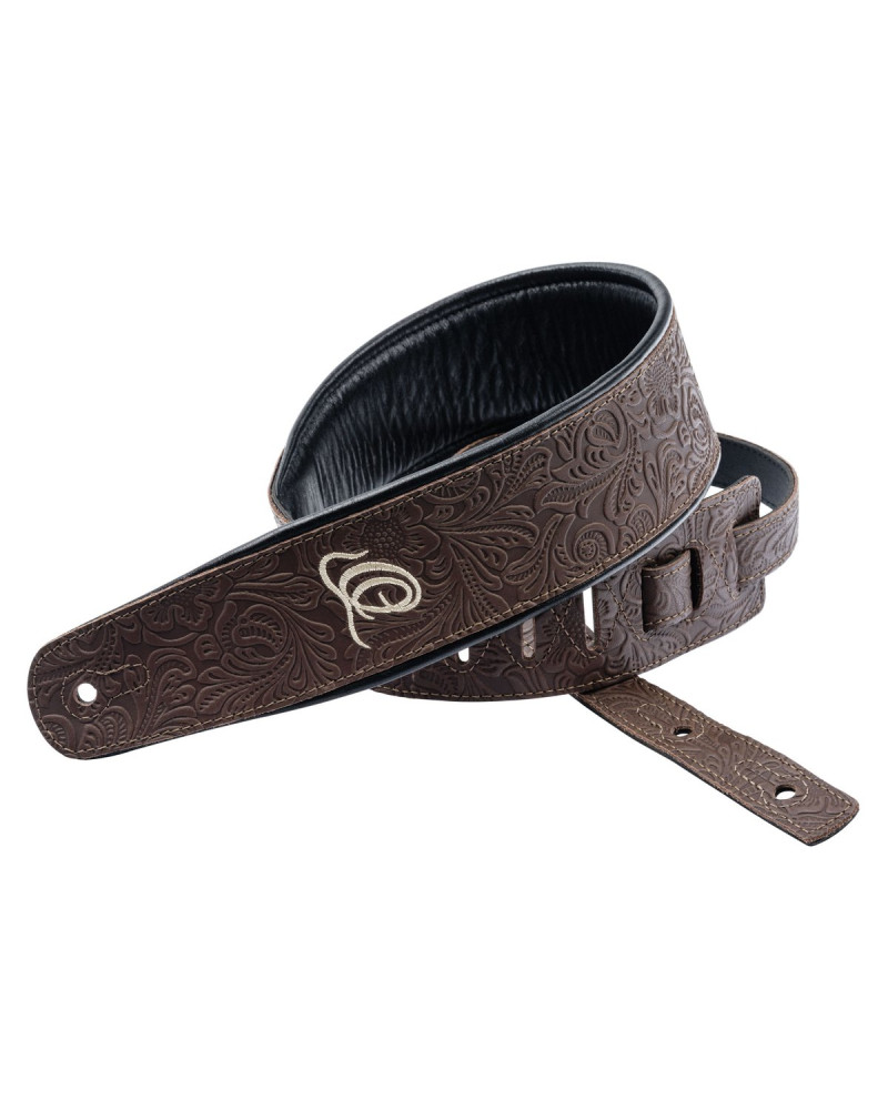 Ortega OSBY-2 Genuine-Leather Guitar-Strap - Byzantine Cocoa