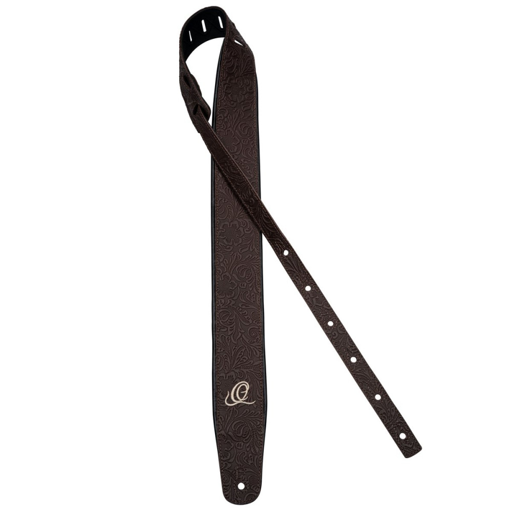 Ortega OSBY-2 Genuine-Leather Guitar-Strap - Byzantine Cocoa