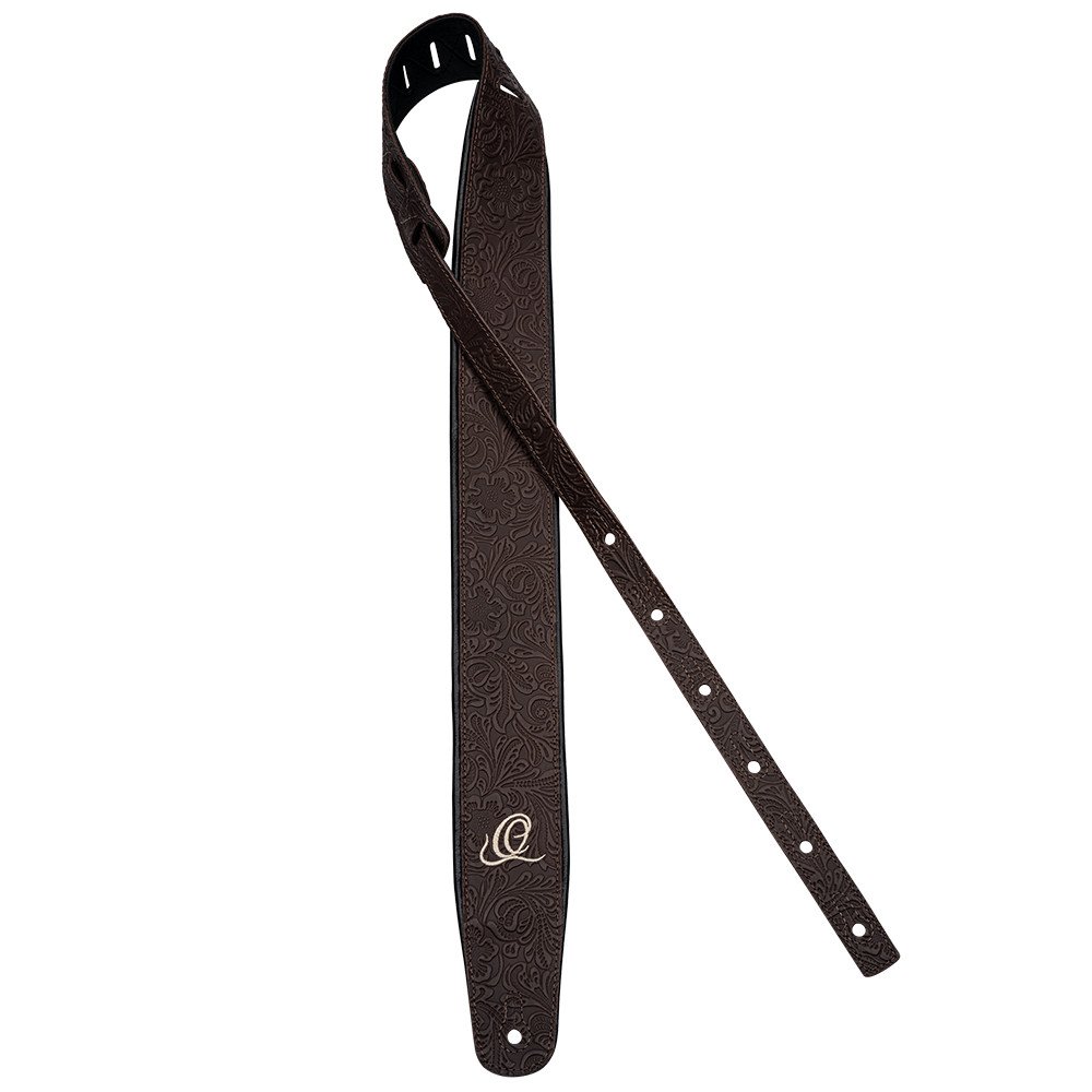 Ortega OSBY-2 Genuine-Leather Guitar-Strap - Byzantine Cocoa